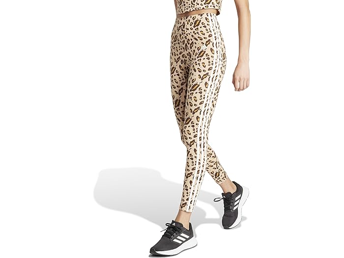 () AfB_X fB[X GbZV 3XgCv Aj} vebh MX adidas women adidas Essentials 3-Stripes Animal Printed Leggings Magic Beige/Mesa/Shadow Brown
