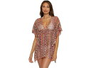 () fB[X T_E N[VF `jbN BECCA women BECCA Sundown Crochet Tunic Carrot/Vivid Pink