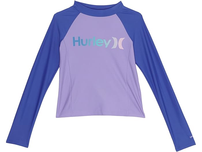 () n[[ LbY K[Y O X[u bVK[h Vc (rbO LbY) Hurley Kids girls Hurley Kids Long Sleeve Rashguard Shirt (Big Kids) Purple Pulse
