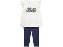 (取寄) ラルフローレン キッズ ガールズ ラッフルド ロゴ ジャージ トップ アンド レギンス セット (インファント) Polo Ralph Lauren Kids girls Polo Ralph Lauren Kids Ruffled Logo Jersey Top & Leggings Set (Infant) Deckwash White