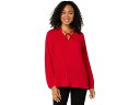 (取寄) ヴィンスカムート レディース プリーツ ラグラン モック ネック ブラウザ Vince Camuto women Vince Camuto Pleated Raglan Mock Neck Blouse Luxe Red