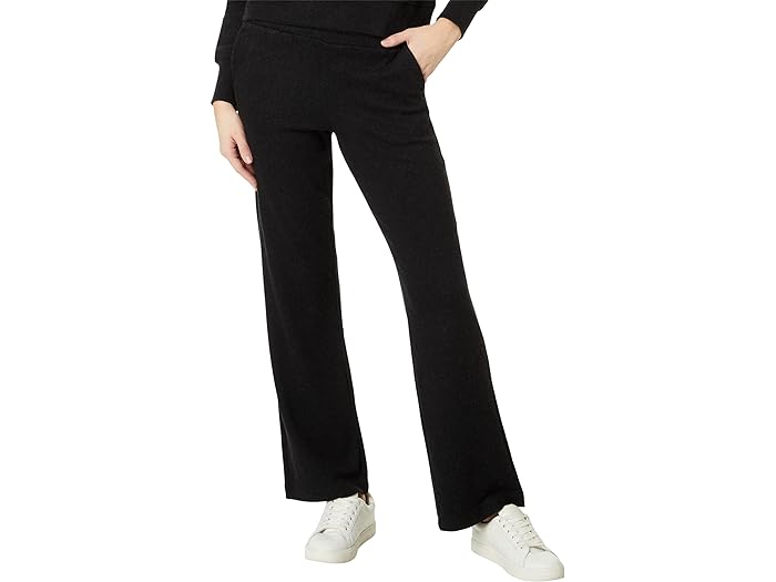 () t@eB fB[X WFh EW Ch bO pc Faherty women Faherty Legend Lounge Wide Leg Pant Heathered Black Twill