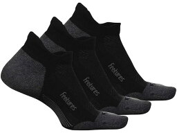 (取寄) フィーチャーズ エリート マックス クッション ノー ショー タブ 3-ペア パック Feetures Feetures Elite Max Cushion No Show Tab 3-Pair Pack Black