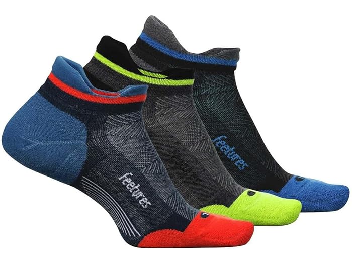 () ե㡼 ꡼ ޥå å Ρ 硼  3-ڥ ѥå Feetures Feetures Elite Max Cushion No Show Tab 3-Pair Pack Tech Blue/Midnight Neon/Atmospheric Blue