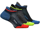 (取寄) フィーチャーズ エリート マックス クッション ノー ショー タブ 3-ペア パック Feetures Feetures Elite Max Cushion No Show Tab 3-Pair Pack Tech Blue/Midnight Neon/Atmospheric Blue