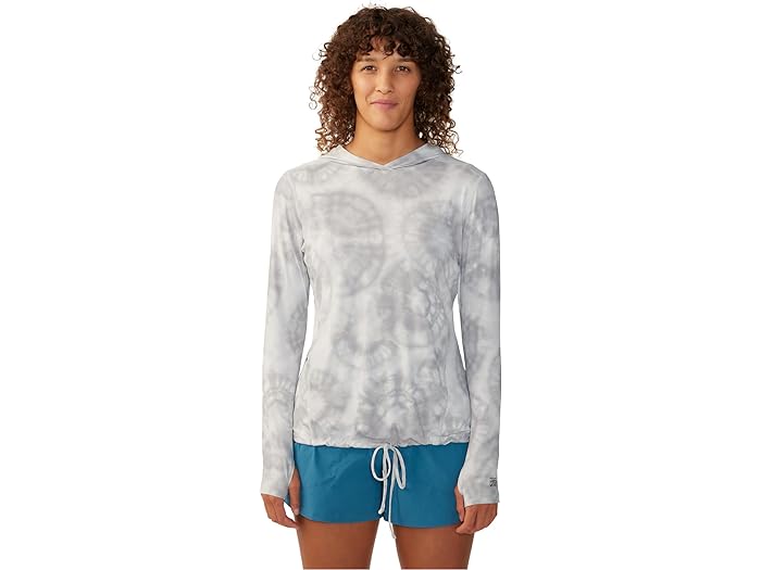 () }Een[hEFA fB[X N[^[ CN O X[u p[J[ Mountain Hardwear women Crater Lake Long Sleeve Hoody Grey Ice Spore Dye Print