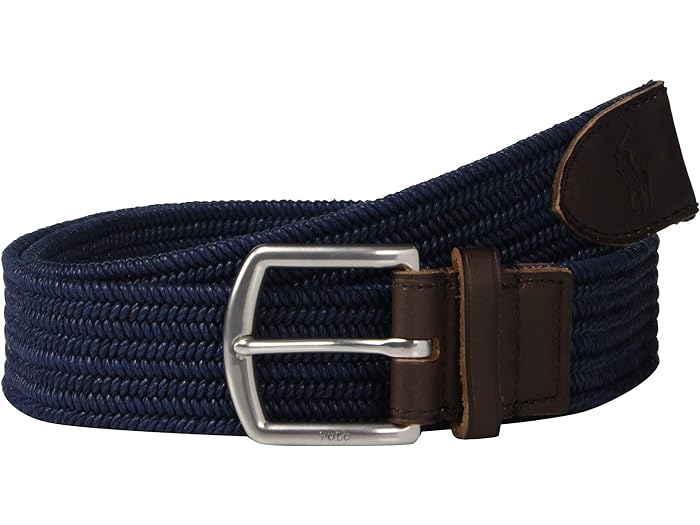 (取寄) ラルフローレン メンズ 34mm ブレイデッド ファブリック ストレッチ ベルト Polo Ralph Lauren men Polo Ralph Lauren 34mm Braided Fabric Stretch Belt Navy