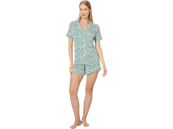 () С ǥ  ץƥå 硼 Pj å Eberjey women Eberjey Gisele Printed Rlx Shorts Pj Set Abstract Floral Agave