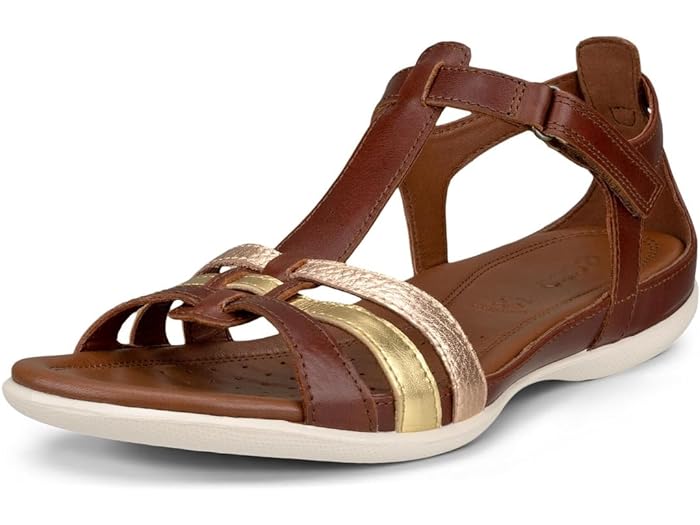 (取寄) エコー レディース フラッシュ Tストラップ サンダル ECCO women ECCO Flash T-Strap Sandal Mink/Gold/Hammered Bronze