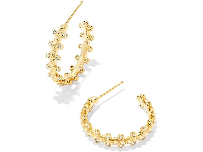 (取寄) ケンドラスコット レディース ジャダ スモール フープ イヤリングス Kendra Scott women Kendra Scott Jada Small Hoop Earrings Gold White Crystal