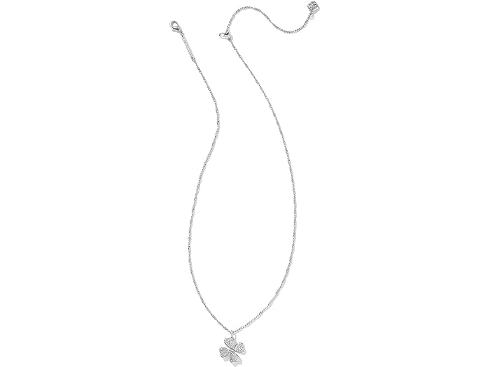 () PhXRbg fB[X N[o[ NX^ V[g y_g lbNX Kendra Scott women Kendra Scott Clover Crystal Short Pendant Necklace Silver White Crystal