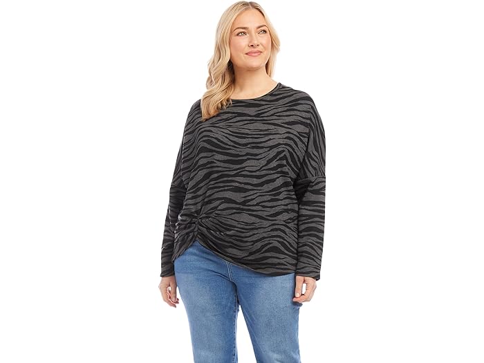 () JP[ fB[X vX TCY sbN Abv gbv Karen Kane women Karen Kane Plus Size Pick Up Top Zebra