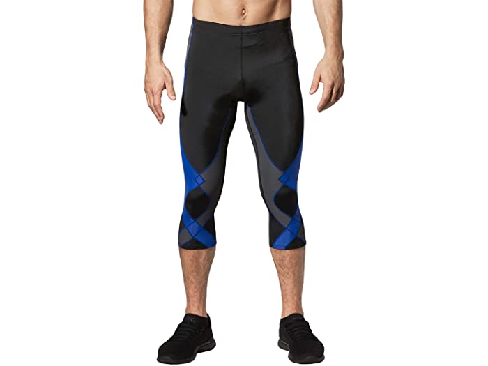 (取寄) CW-X メンズ スタビリックス ジョイント サポート 3/4 コンプレッション タイツ CW-X men Stabilyx Joint Support 3/4 Compression Tights Black/Grey/Blue