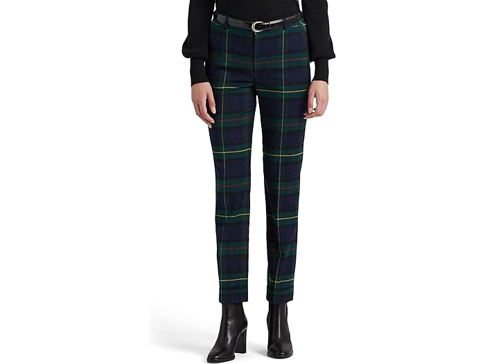 (取寄) ローレン ラルフローレン レディース ピティート プレイド プリーツ ツイル アンクル パンツ LAUREN Ralph Lauren women LAUREN Ralph Lauren Petite Plaid Pleated Twill Ankle Pants Green Multi