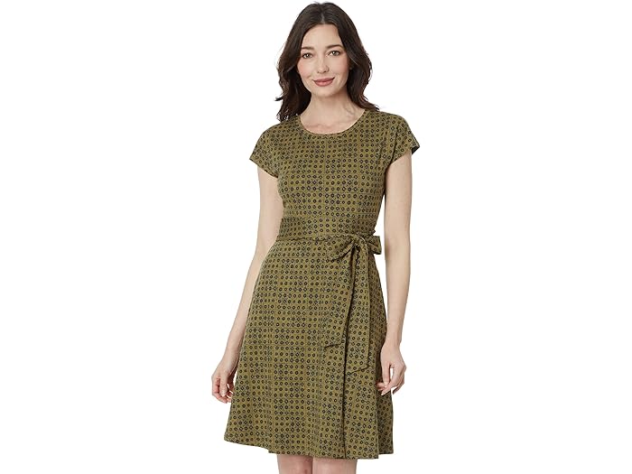 () g[hAhR[ fB[X L[ bv V[g X[u hX Toad&Co women Toad&Co Cue Wrap Short Sleeve Dress Green Moss Geo Print