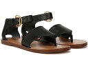 (取寄) フランコ サルト レディース ルース アンクル ストラップ トング フラッツ サンダル Franco Sarto women Franco Sarto Ruth Ankle Strap Thong Flat Sandals Black Smooth