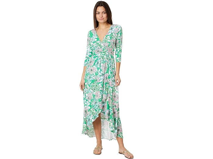 () ꡼ ԥåĥ ǥ ⥢ 3/4 ꡼ ޥ ɥ쥹 Lilly Pulitzer women Lilly Pulitzer Moana 3/4 Sleeve Maxi Dress Spearmint Blossom Views