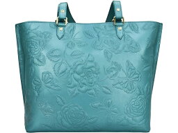 (取寄) アヌシュカ レディース ラージ ジップ トップ トート - 698 Anuschka women Anuschka Large Zip Top Tote - 698 Tooled Rose Teal