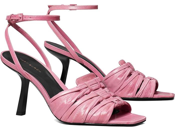 () ȥ꡼С ǥ 85  롼 ҡ  Tory Burch women Tory Burch 85 mm Ruched Heel Sandals Pink Bubblegum