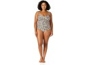 (取寄) アン コール レディース プラス サイズ ツイスト フロント シャード ヘアバンド ワンピース Anne Cole women Anne Cole Plus Size Twist Front Shirred Bandeau One-Piece Multicolor 1