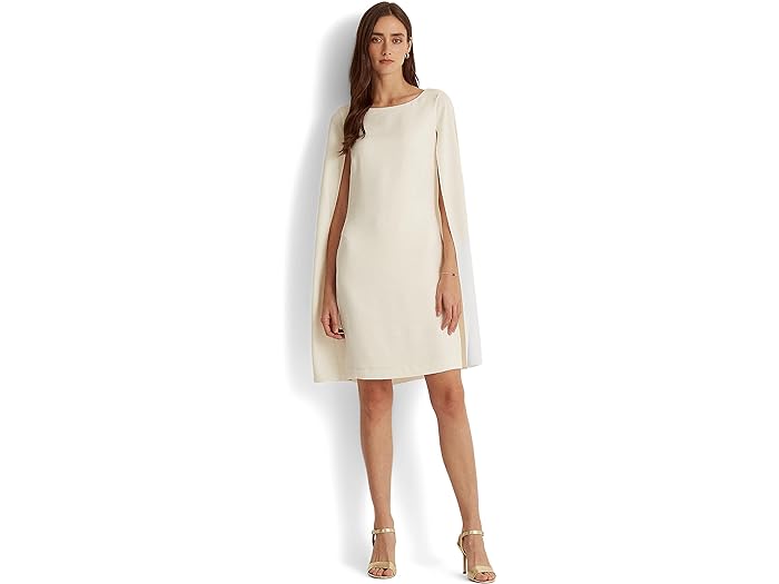 ラルフローレン　ドレス (取寄) ローレン ラルフローレン レディース ケープ ジョーゼット カクテル ドレス LAUREN Ralph Lauren women LAUREN Ralph Lauren Cape Georgette Cocktail Dress Mascarpone Cream