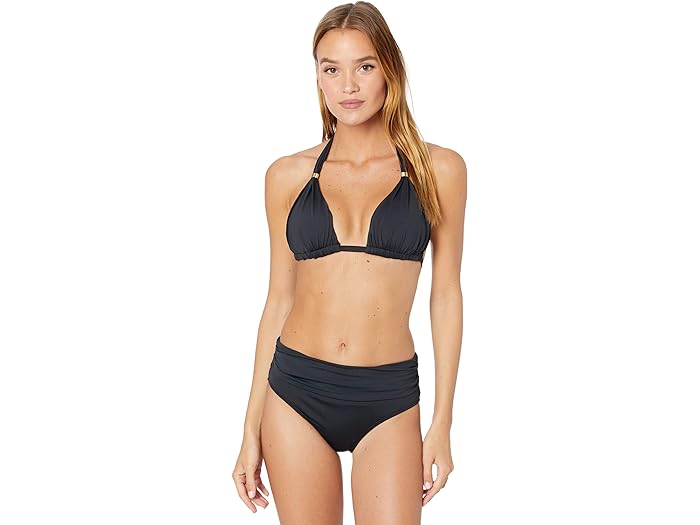 (取寄) ローレン ラルフローレン レディース ビーチ クラブ ソリッズ モールデッド カップ ホルター トップ LAUREN Ralph Lauren women Beach Club Solids Molded Cup Halter Top Black