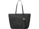 () [ t[ fB[X N[VF-Xg[ ~fBA zCbgj[ g[g LAUREN Ralph Lauren women LAUREN Ralph Lauren Crochet-Straw Medium Whitney Tote Black/Black