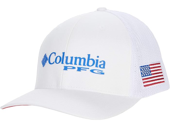 コロンビア (取寄) コロンビア パフォーマンス フィッシング ギア メッシュ ボールキャップ 帽子 Columbia PFG Mesh Ballcap White/Vivid Blue/USA Flag