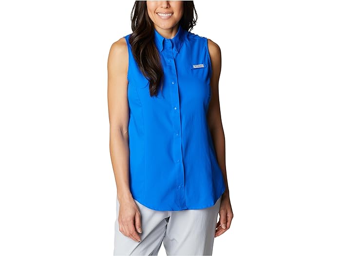 () RrA fB[X ^~A~ X[uX Vc Columbia women Columbia Tamiami Sleeveless Shirt Blue Macaw