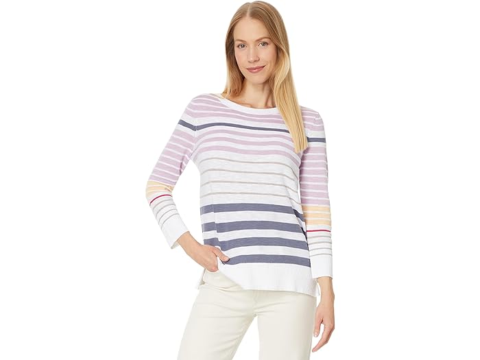 () jbN][ fB[X X[g XgCv Z[^[ NIC+ZOE women NIC+ZOE Slate Stripe Sweater Purple Multi