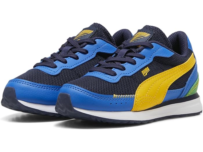 (取寄) プーマ キッズ キッズ プーマ キッズ ロード ライダー レザー スニーカー (リトル キッド) PUMA Kids kids PUMA Kids Puma Kids Road Rider Leather Sneakers (Little Kid) PUMA Navy/Yellow Sizzle 1