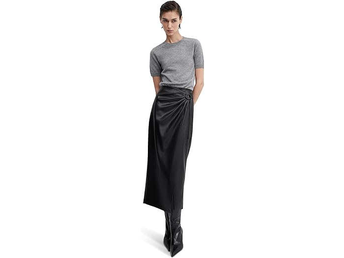 取寄 マンゴ レディース エミリア スカート MANGO women MANGO Emilia Skirt Black