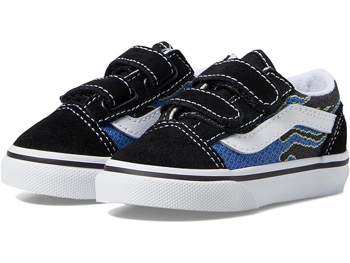 (取寄) バンズ キッズ キッズ T オールド スクール V (トドラー/リトル キッド) Vans Kids kids Vans Kids T Old Skool V (Toddler/Little Kid) Pixel Flame Black/Blue