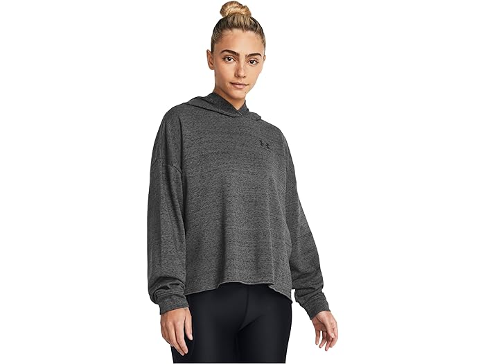 () A_[A[}[ fB[X Co e[ I[o[TCY u[fB Under Armour women Under Armour Rival Terry Oversized Hoodie Castlerock Full Heather/Black