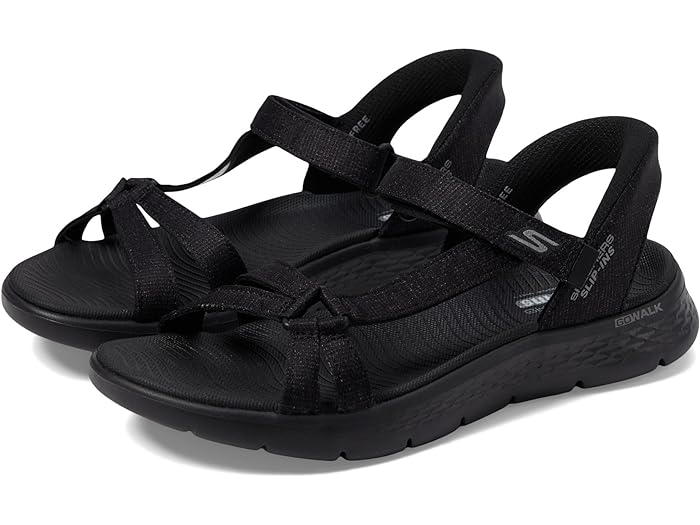 (取寄) スケッチャーズ スニーカー レディース ゴー ウォーク フレックス サンダル - イルミネート ハンズ フリー スリップインズ SKECHERS Performance women GO WALK Flex Sandals - Illuminate Hands Free Slip-Ins Black