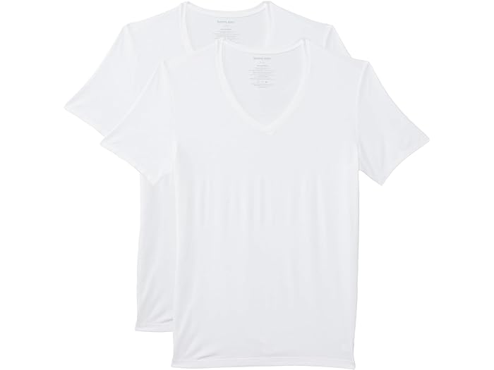 (取寄) トミー ジョン メンズ セカンド スキン スリム フィット ディープ V ネック 2 パック Tommy John men Tommy John Second Skin Slim Fit Deep V Neck 2 Pack White/White