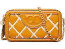 () g[o[` fB[X t~O |bv Lg _u-Wbv ~j obO Tory Burch women Tory Burch Fleming Pop Quilt Double-Zip Mini Bag Dark Cannoli