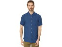 () t@eB Y Ss p} l Vc Faherty men Faherty SS Palma Linen Shirt Indigo Basketweave