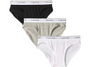 () JoNC LbY K[Y 3-pbN rLj (g LbY/rbO LbY) Calvin Klein Kids girls Calvin Klein Kids 3-Pack Bikini (Little Kids/Big Kids) Heather Gray/White/Black