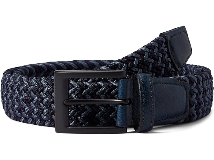 () gmU[ Y 35 E C^A uCfbh Xgb` GXeBbN Torino Leather Co. men Torino Leather Co. 35 mm Italian Braided Stretch Elastic Navy Multi