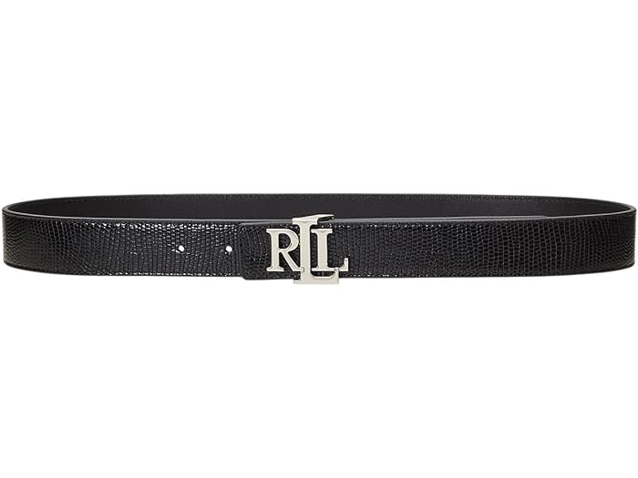 ラルフローレン (取寄) ローレン ラルフローレン レディース ロゴ リバーシブル ベルト LAUREN Ralph Lauren women LAUREN Ralph Lauren Logo Reversible Lizard-Embossed Belt Black/Black