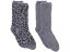 () ٥եåȥɥ꡼ॹ ǥ  å   磻 2-ڥ å å Barefoot Dreams women Barefoot Dreams Cozy Chic In The Wild 2-Pair Socks Set Graphite/Carbon Multi