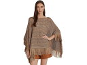 取寄 ローレン ラルフローレン レディース フリンジ-トリム ポインテル-ニット ポンチョ LAUREN Ralph Lauren women LAUREN Ralph Lauren Fringe-Trim Pointelle-Knit Poncho New Bronze