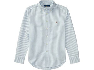 (取寄) ラルフローレン キッズ ボーイズ ストライプド コットン オックスフォード シャツ (ビッグ キッズ) Polo Ralph Lauren Kids boys Striped Cotton Oxford Shirt (Big Kids) Light Blue Stripe