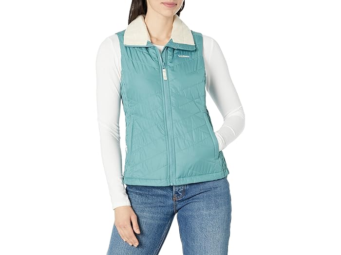 (取寄) エルエルビーン レディース ピティート フリース ライン プリマロフト ベスト L.L.Bean women L.L.Bean Petite Fleece Lined Primaloft Vest Mineral Blue