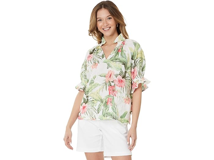 () g~[on} fB[X fCuCN nCrXJX gbv Tommy Bahama women Tommy Bahama Daybreak Hibiscus Top White