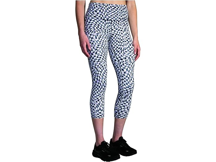 () ubNX fB[X Xs[N Jv Brooks women Brooks Spark Capris Speed Check Black/White