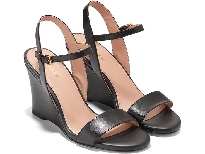 (取寄) コールハーン レディース ジョシー ウェッジ サンダル Cole Haan women Cole Haan Josie Wedge Sandals Black Leather