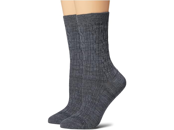 () X}[gE[ fB[X GufC P[u N[ 2-pbN \bNX Smartwool women Smartwool Everyday Cable Crew 2-Pack Socks Medium Gray