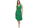 (取寄) トミーヒルフィガー レディース フローラル ミディ フィット アンド フレア Tommy Hilfiger women Tommy Hilfiger Floral Midi Fit and Flare Jolly Green Multi